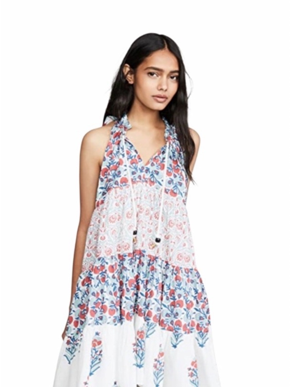 Ro’s Garden Anthropologie Sofie FloralBoho Tiered Sleeveless Dress M